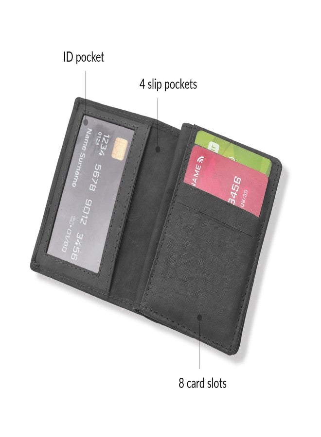 برن حامل بطاقات رجالي من بيرن، أسود أنيق من الجلد - Image 3